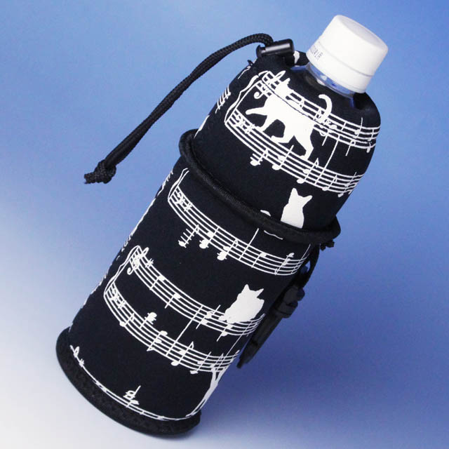ペットボトルカバー 楽譜 ネコ 音楽雑貨