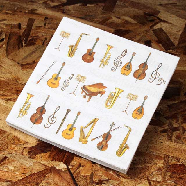 ペーパーナプキン 楽器 音部記号 音楽雑貨