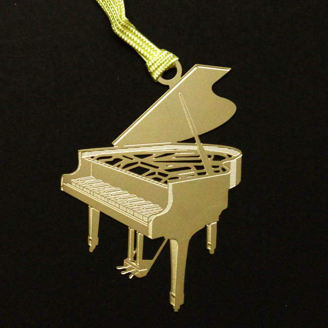 グランドピアノ Grand piano きんのしおり 純金メッキ栞 音楽雑貨 音楽グッズ