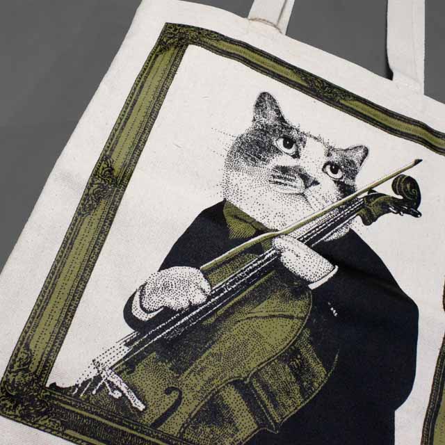 チェロ 厚手コットンキャンバス トート 音楽雑貨
