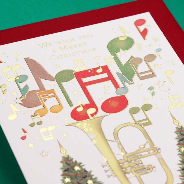 クリスマスカード ツリー フリューゲルフォン 音楽雑貨