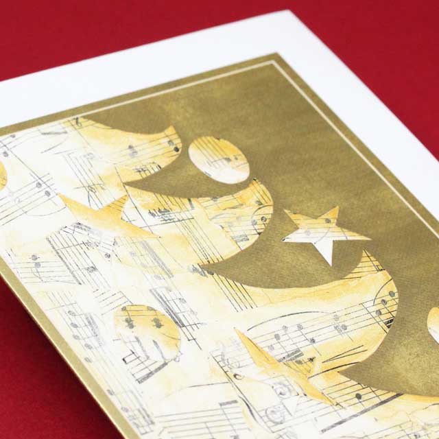 クリスマスカード 楽譜 ツリー 音楽雑貨