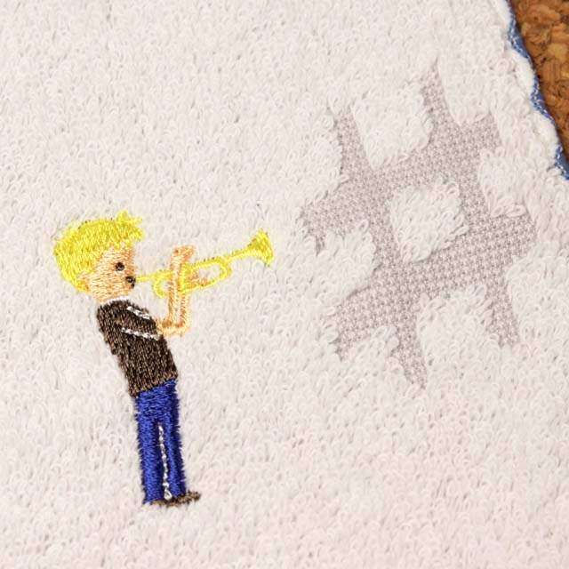 トランペット Trumpet ４分休符 シャープ タオルハンカチ チックトーン 音楽雑貨 音楽グッズ