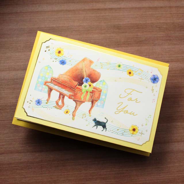 多目的カード グランドピアノ 立体 音楽雑貨 音楽グッズ 音楽ギフト
