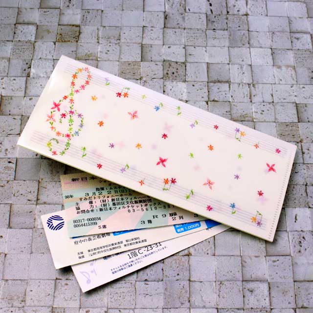 チケットホルダー ト音記号 花 音楽雑貨 音楽グッズ
