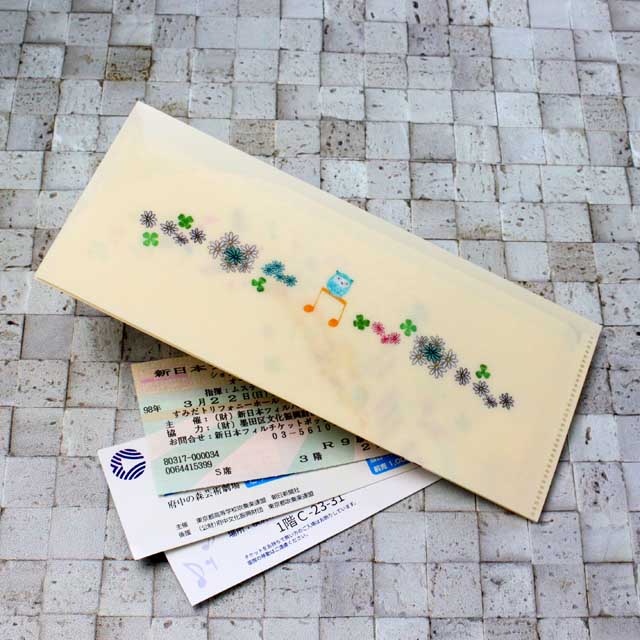 チケットホルダー 音符 フクロウ 音楽雑貨 音楽グッズ
