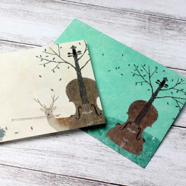 レターセット チェロ バンビとチェロの丘 音楽雑貨 音楽文具 音楽グッズ 音楽ギフト