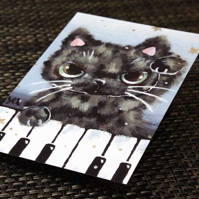 まるのおさんぽ 絵葉書 ポストカード 音符 ピアノ鍵盤 音楽雑貨 音楽グッズ