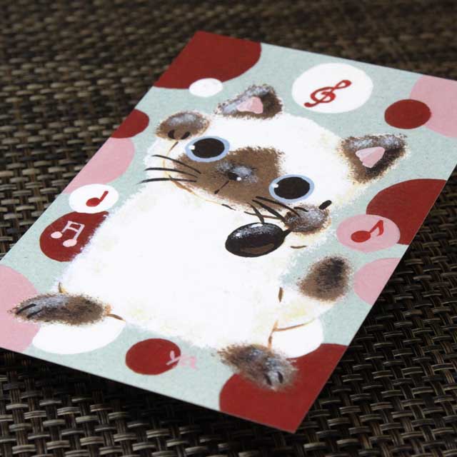 まるのおさんぽ 絵葉書 ポストカード 音符 ピアノ鍵盤 音楽雑貨 音楽グッズ