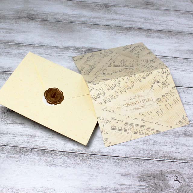 多目的カード 楽譜と封蝋 Congratulations 音楽雑貨 音楽グッズ 音楽のある生活