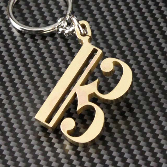 Solid BRASS キーホルダー ソリッドブラス ハ音記号 音楽グッズ 音楽ギフト 音楽雑貨