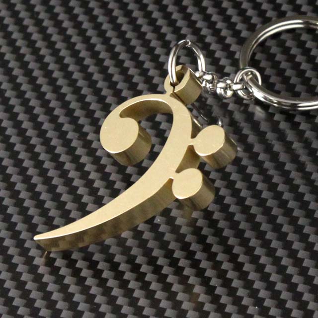 Solid BRASS キーホルダー ソリッドブラス ヘ音記号 音楽グッズ 音楽ギフト 音楽雑貨