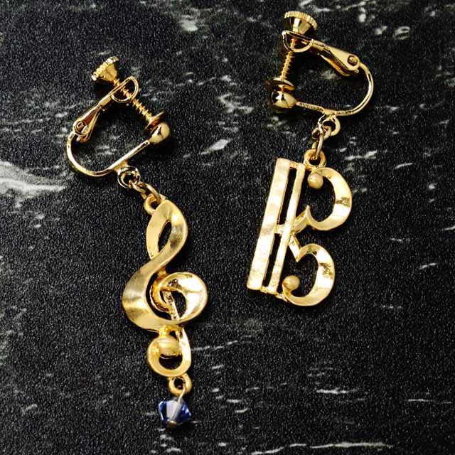 イヤリング ト音記号 ハ音記号 音楽雑貨 音楽アクセサリー 音楽グッズ 音楽ギフト