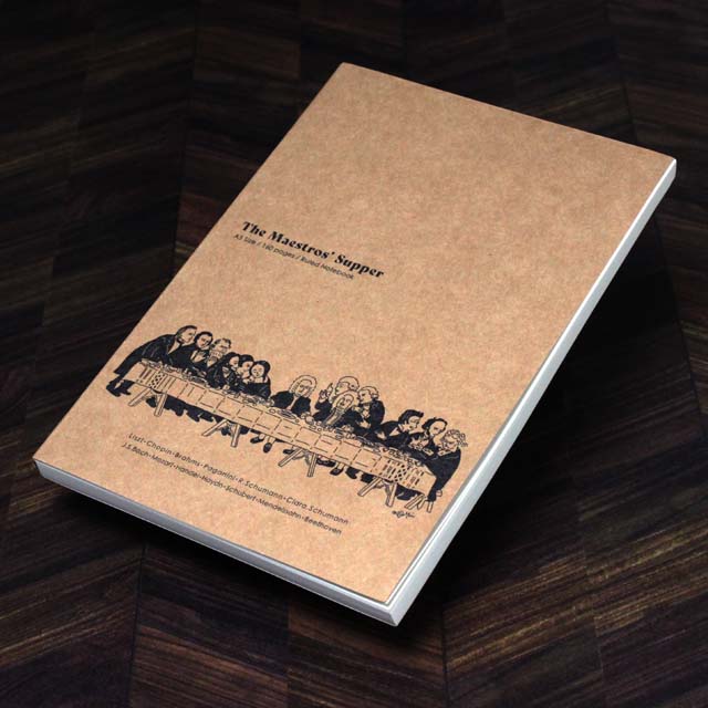 罫線ノート 作曲家の晩餐 マエストロの晩餐 音楽雑貨 音楽ギフト 音楽グッズ