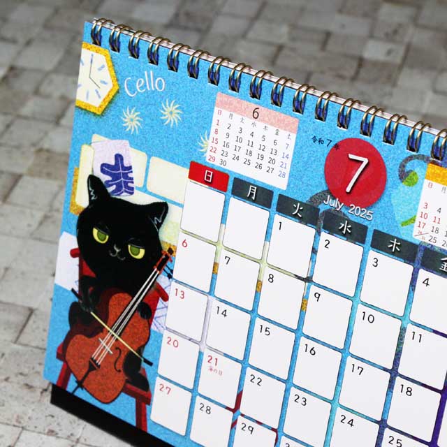 Ayapic 楽器で奏でるにゃんこの音色 卓上カレンダー 音楽雑貨 音楽グッズ 音楽ギフト