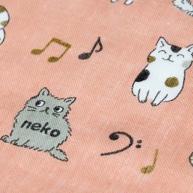 音符と猫図鑑 ト音記号 ガーゼハンカチ 音楽雑貨 発表会記念品 音楽グッズ