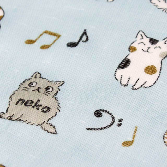 音符と猫図鑑 ト音記号 ガーゼハンカチ 音楽雑貨 発表会記念品 音楽グッズ