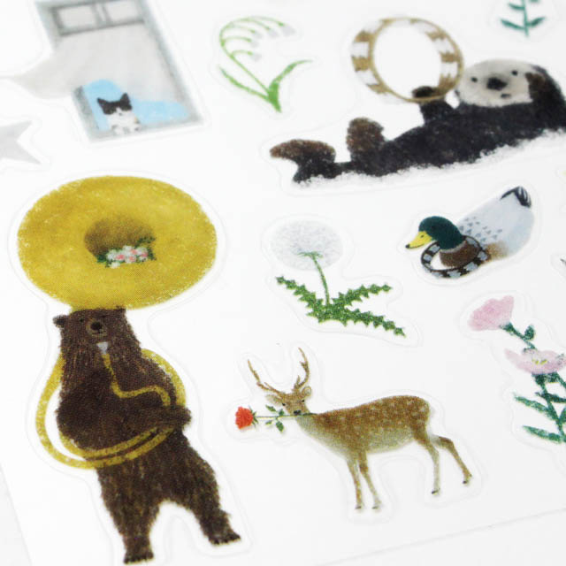 シール ステッカー ティンパニ マリンバ 動物 音楽雑貨 音楽グッズ 音楽教室