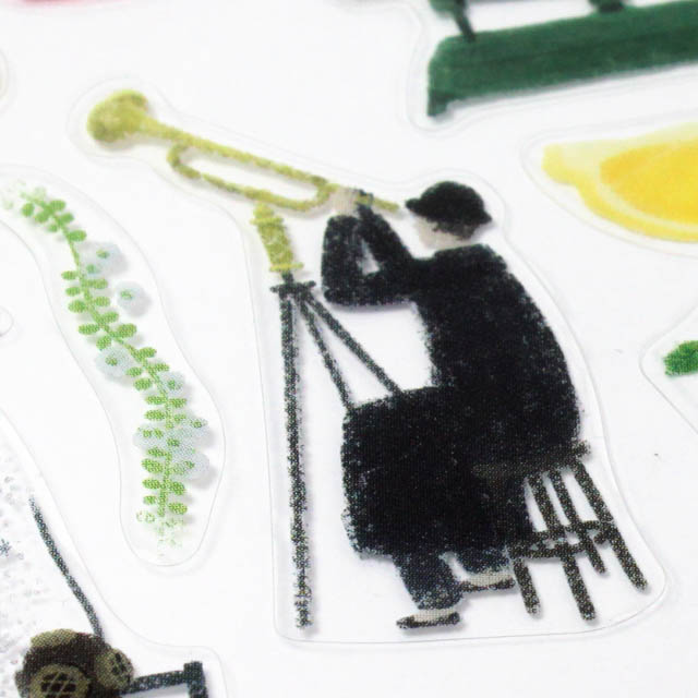 シール ステッカー トランペット ピアノ 動物 音楽雑貨 音楽グッズ 音楽教室