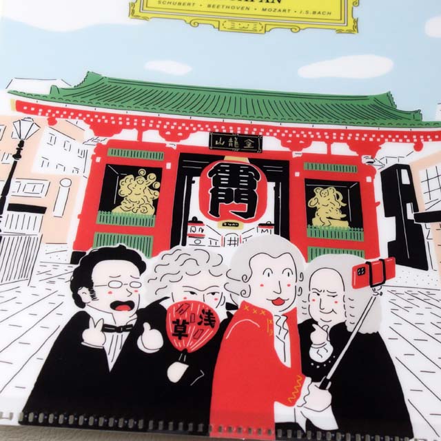 作曲家四人旅 A5版クリアファイル 浅草 バッハ モーツァルト ベートーヴェン シューベルト