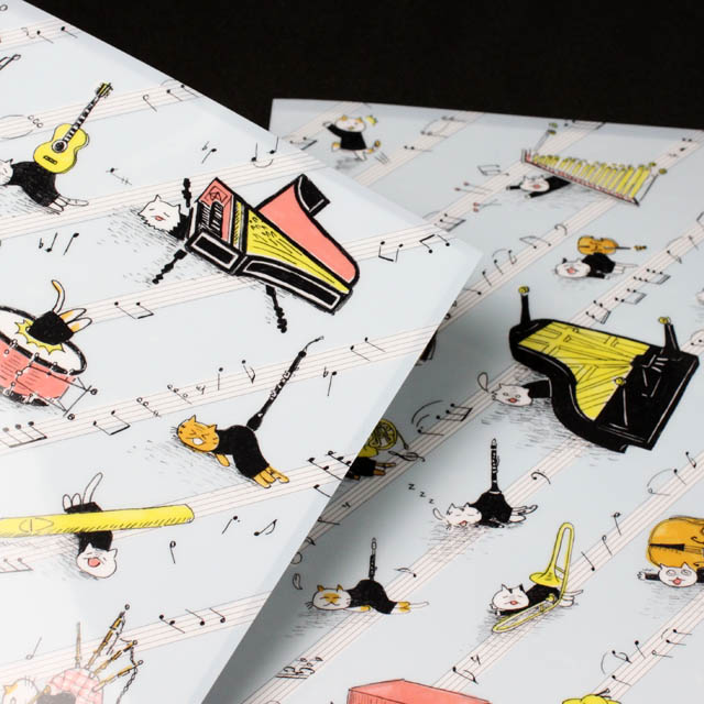 A4クリアファイル 落ち込んだ音楽家 楽器 オーケストラ 音楽雑貨 音楽グッズ 音楽ギフト