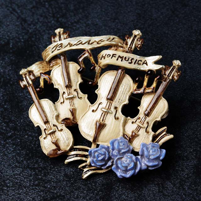 弦楽四重奏 カルテット ブローチ 音楽雑貨 音楽ギフト 音楽アクセサリー