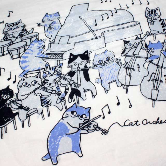 泉州タオル ShinziKatoh バスタオル 猫の楽団 Fuga フーガ 音楽雑貨 音楽グッズ 音楽ギフト