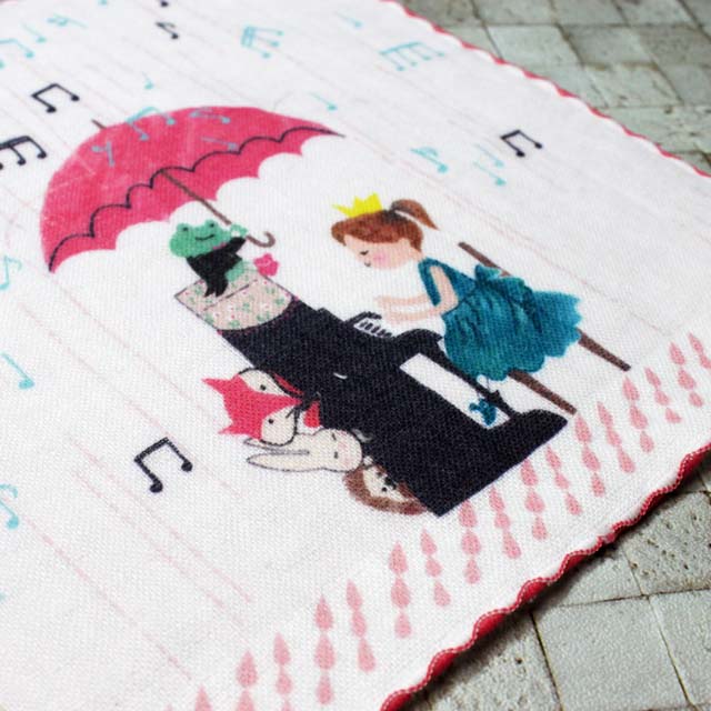 泉州タオル ShinziKatoh タオルハンカチ 雨音 ピアノ 音楽雑貨 音楽グッズ 音楽ギフト