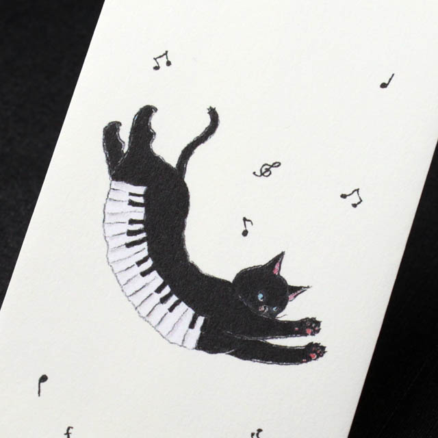 ポチ袋 黒猫 ピアノ鍵盤 音楽雑貨 音楽グッズ 演奏会謝礼