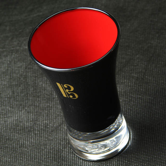 会津塗 ガラス漆器 清酒杯 ハ音記号 アルト記号 ヴィオラ記号 音楽雑貨 音楽グッズ 音楽ギフト 音楽小物