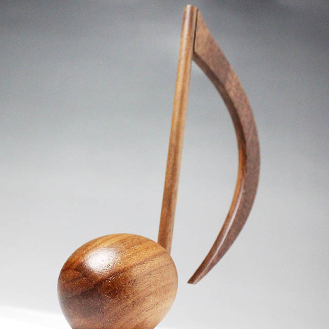 銘木 ペーパーウェイト 8分音符 ウォルナット 音楽雑貨 音楽ギフト