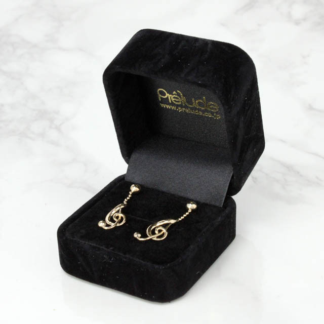 SV925 シルバー ピアス 《ト音記号》 k24メッキ仕上 音楽雑貨