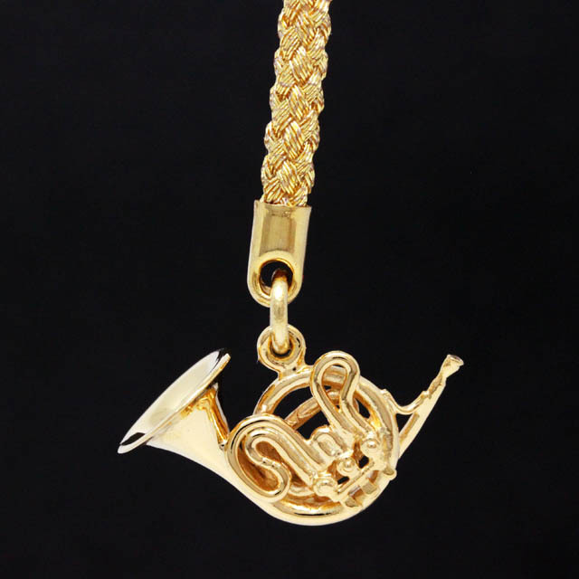 ホルン Horn シルバー ストラップ SV925 音楽雑貨 音楽アクセサリー