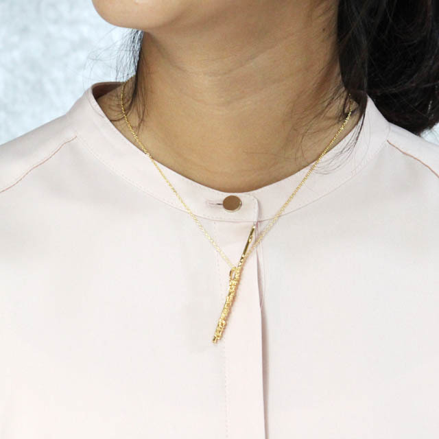 SV925 シルバー ペンダント 《フルート》 k24メッキ仕上 音楽雑貨