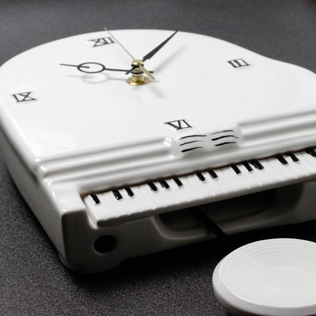 陶器 振り子時計 グランドピアノ 音楽雑貨 音楽グッズ