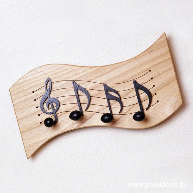 ト音記号 キーハンガー 銘木 音楽雑貨