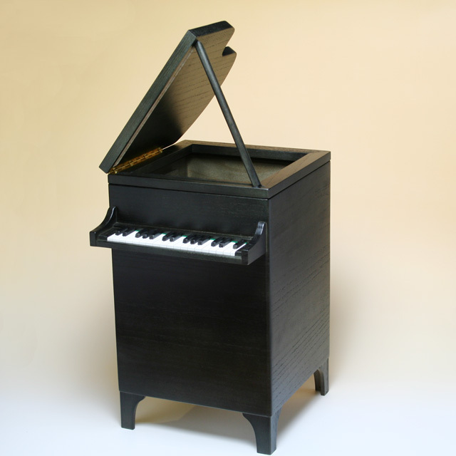 桐製 グランドピアノ ダストボックス 【L】 音楽雑貨 鍵盤