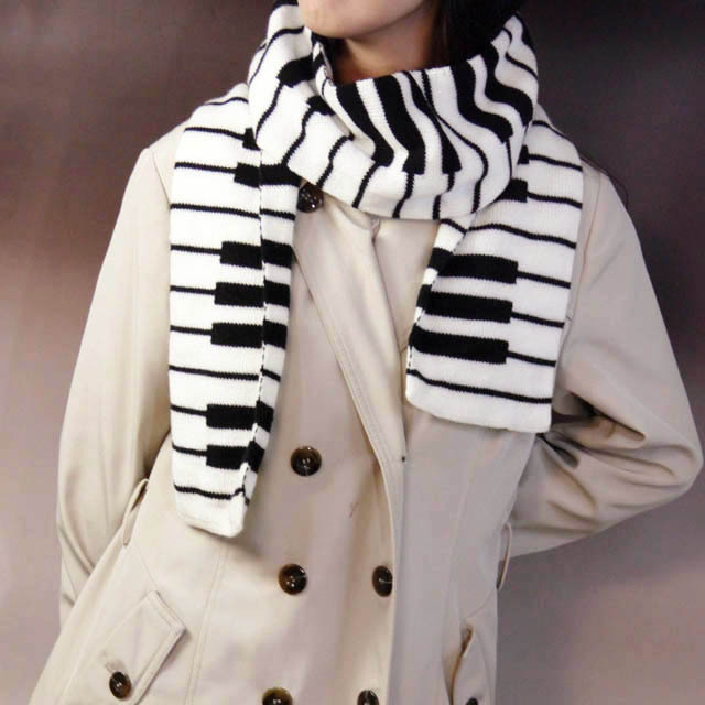 ジャカード織 鍵盤マフラー 鍵盤 音楽雑貨 音楽グッズ 音楽ギフト ピアノ