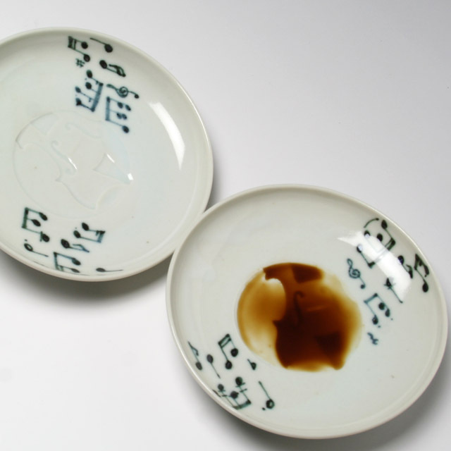 ヴァイオリン 弦楽器 小皿 食器 九谷焼 磁器 音楽雑貨 音楽グッズ 音楽ギフト