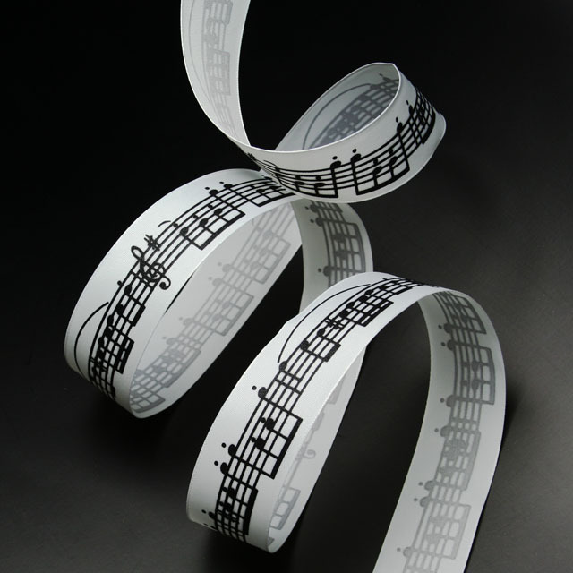 Wired Ribbon ワイヤーリボン 楽譜 音符 ト音記号 音楽雑貨 音楽小物 音楽グッズ