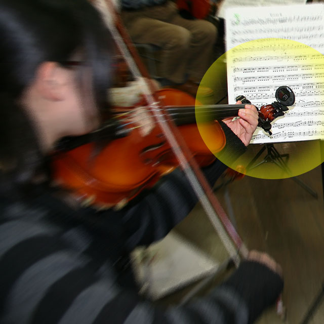 ヴァイオリン＆ヴィオラ専用 渦巻きクリップ チューナー 音楽雑貨