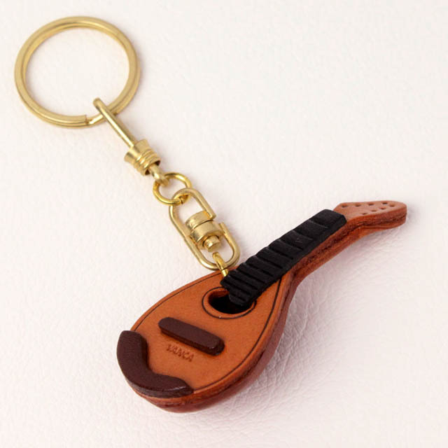 本革 キーホルダー マンドリン Mandolin 音楽雑貨 音楽グッズ 音楽ギフト