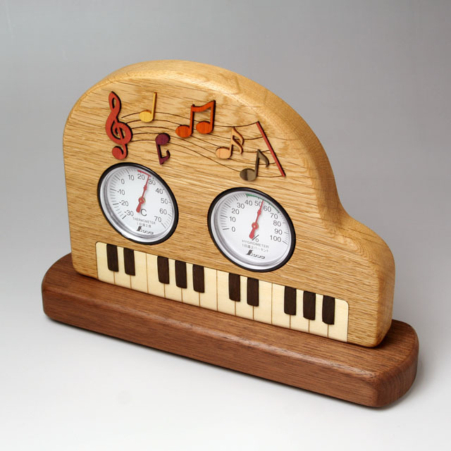 温度計 湿度計 グランドピアノ 鍵盤 ト音記号 音符 音楽雑貨 音楽ギフト 音楽グッズ