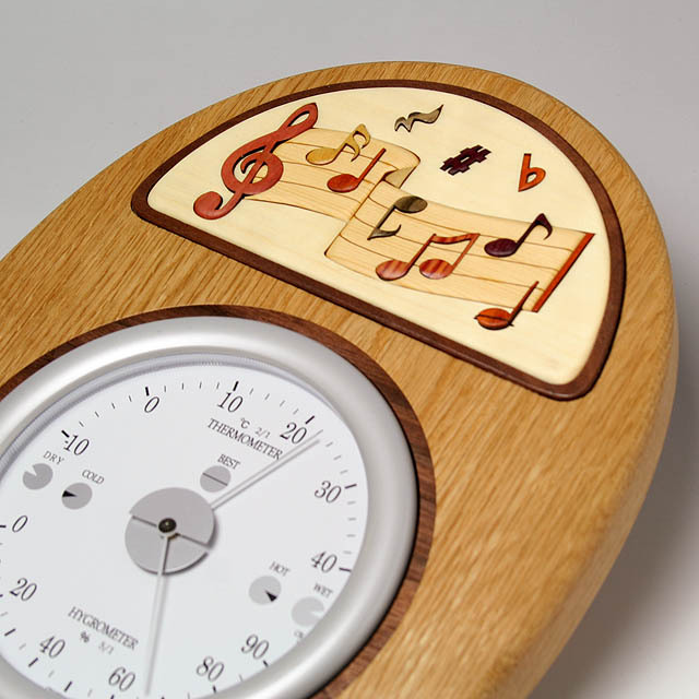 寄木象嵌 楽譜 温湿度計 ｌ 音楽雑貨 アクセサリー専門店 プレリュード