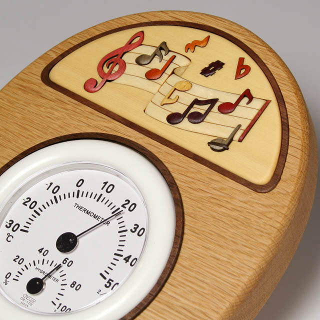 寄木象嵌 楽譜 温湿度計 ｓ 音楽雑貨 アクセサリー専門店 プレリュード