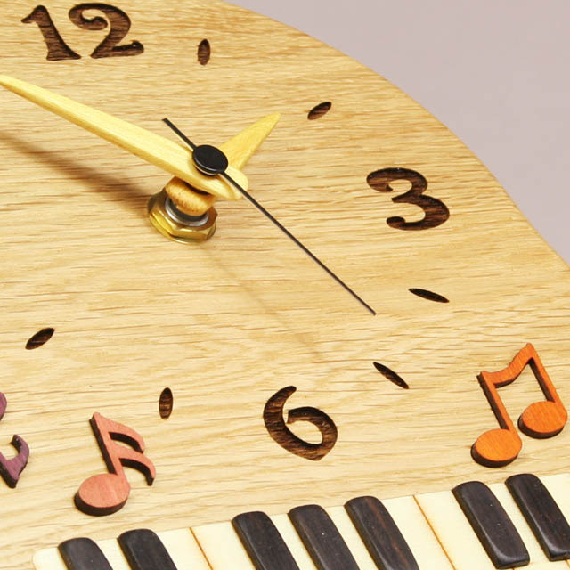 寄木象嵌 グランドピアノ置時計 音楽雑貨・アクセサリー専門店