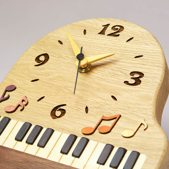 寄木象嵌 グランドピアノ 置時計 音楽雑貨 音楽グッズ