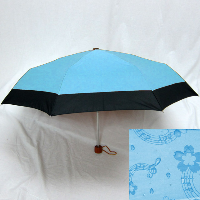 雨に浮き出る音符桜 折り畳み傘 音楽雑貨 音楽グッズ 音楽小物 音楽ギフト