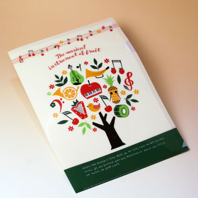 フルーツメロディ クリアファイル クリアフォルダ 音楽雑貨 音楽グッズ