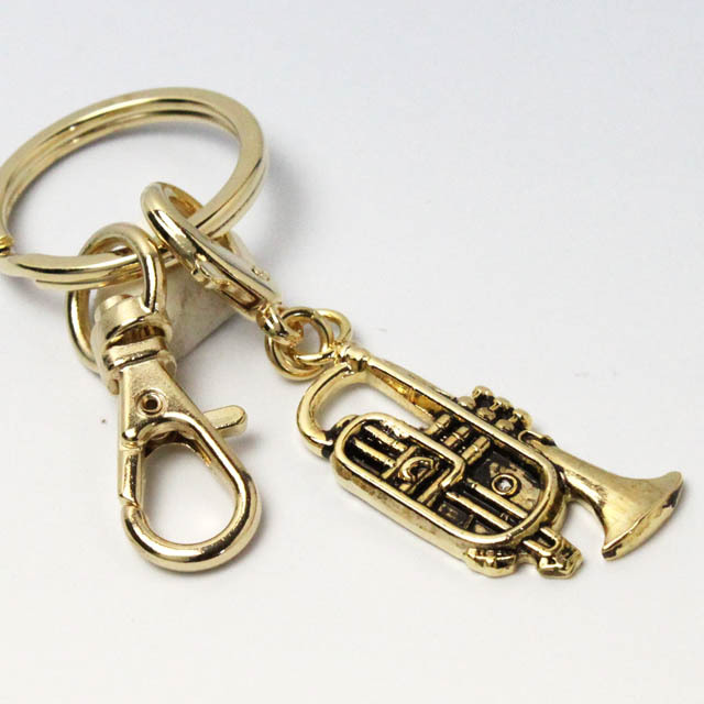 レリーフ調 キーホルダー コルネット 音楽雑貨・アクセサリー専門店